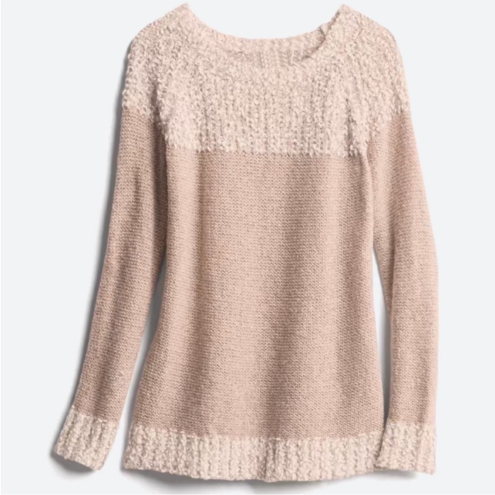 Fate Clairina textured taupe cream tan knit sweater size M